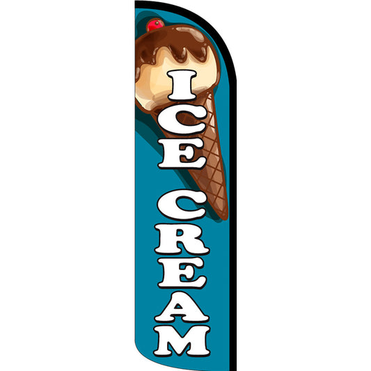 Ice Cream (Blue/Cone) Semi-Custom Feather Swooper Flag