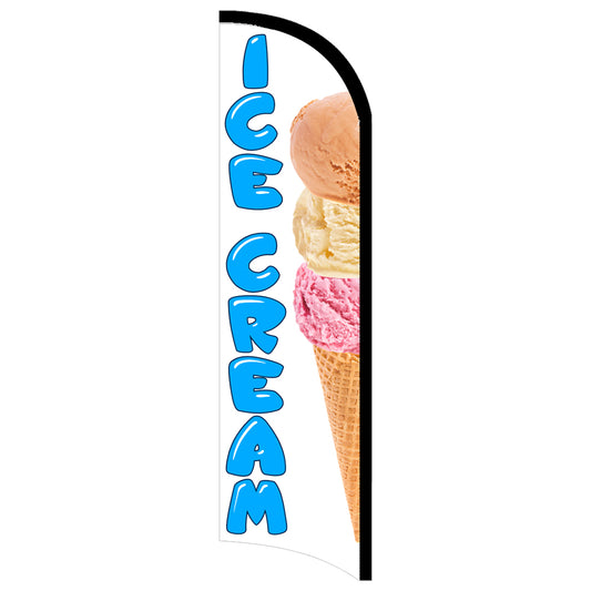 Ice Cream (White) Semi-Custom Feather Swooper Flag