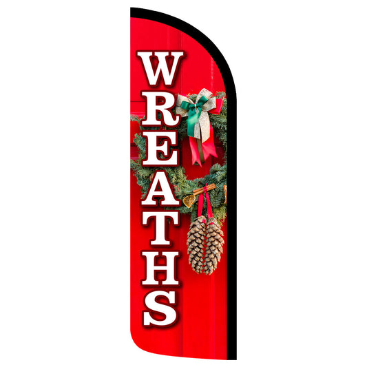 Wreaths Semi-Custom Feather Swooper Flag