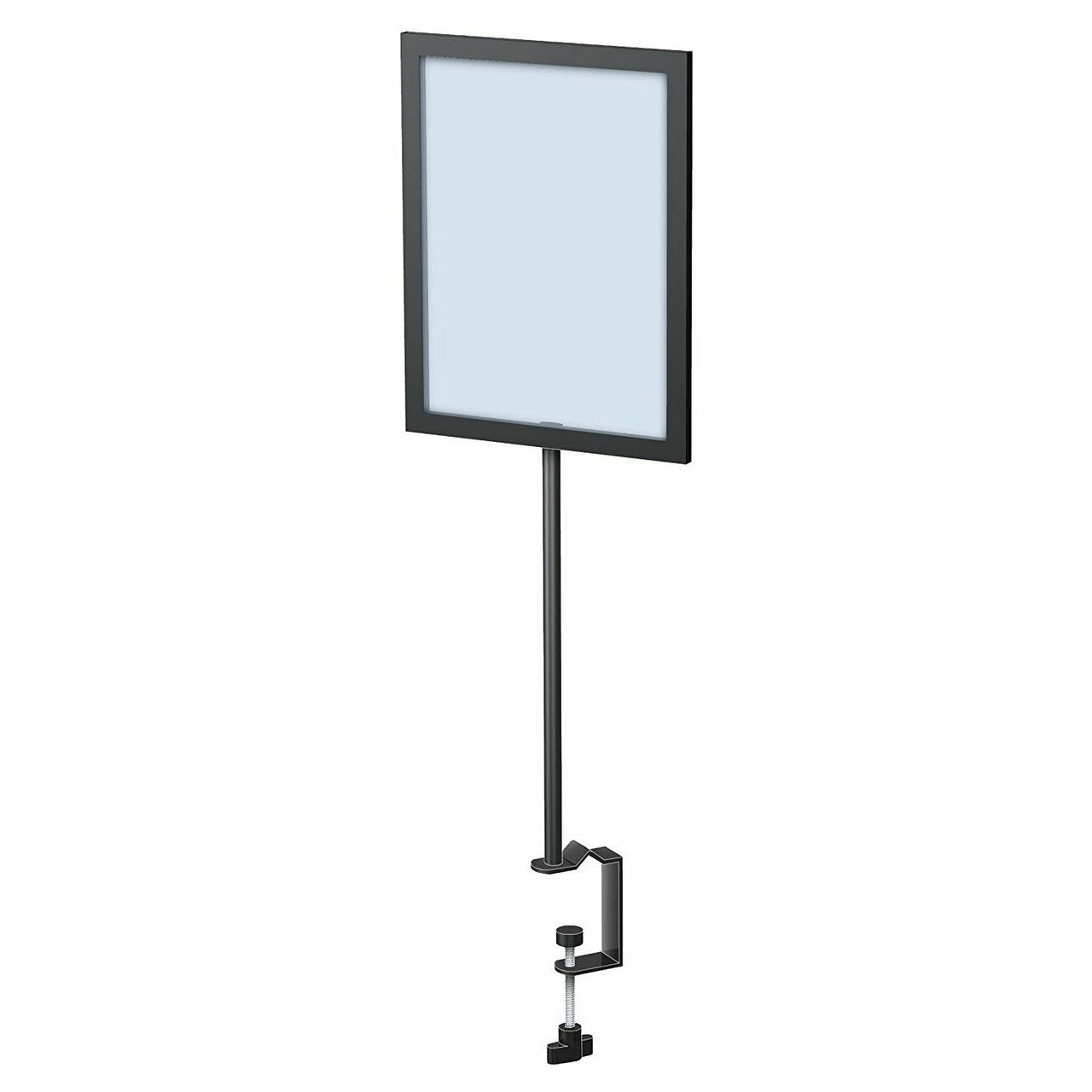 Clamp Base Adjustable Tabletop Pedestal Sign Stand, Vertical