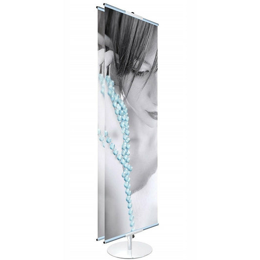 Classic Adjustable Floor Banner Stand, Round Base