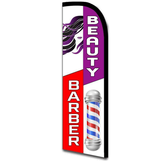 Barber Beauty Semi-Custom Feather Swooper Flag