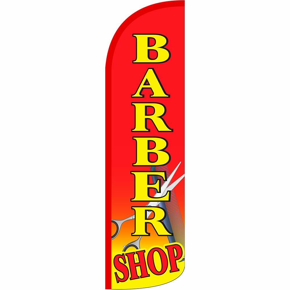 Barber Shop (Red) Feather Swooper Flag