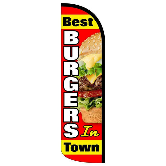 Best Burgers In Town Semi-Custom Feather Swooper Flag