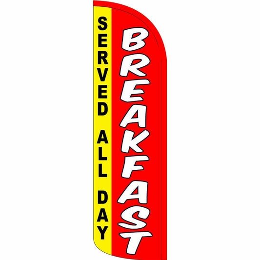 Breakfast Served All Day Feather Swooper Flag