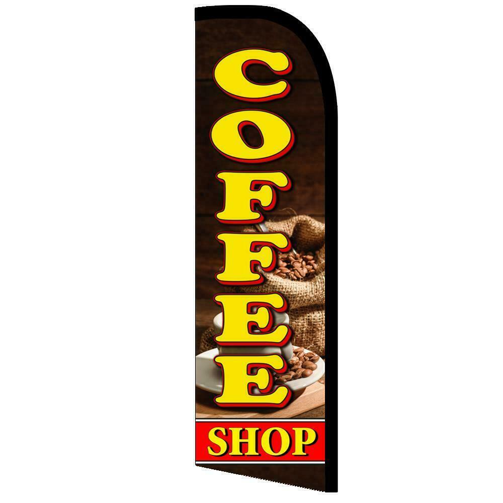 Coffee Shop Semi-Custom Feather Swooper Flag