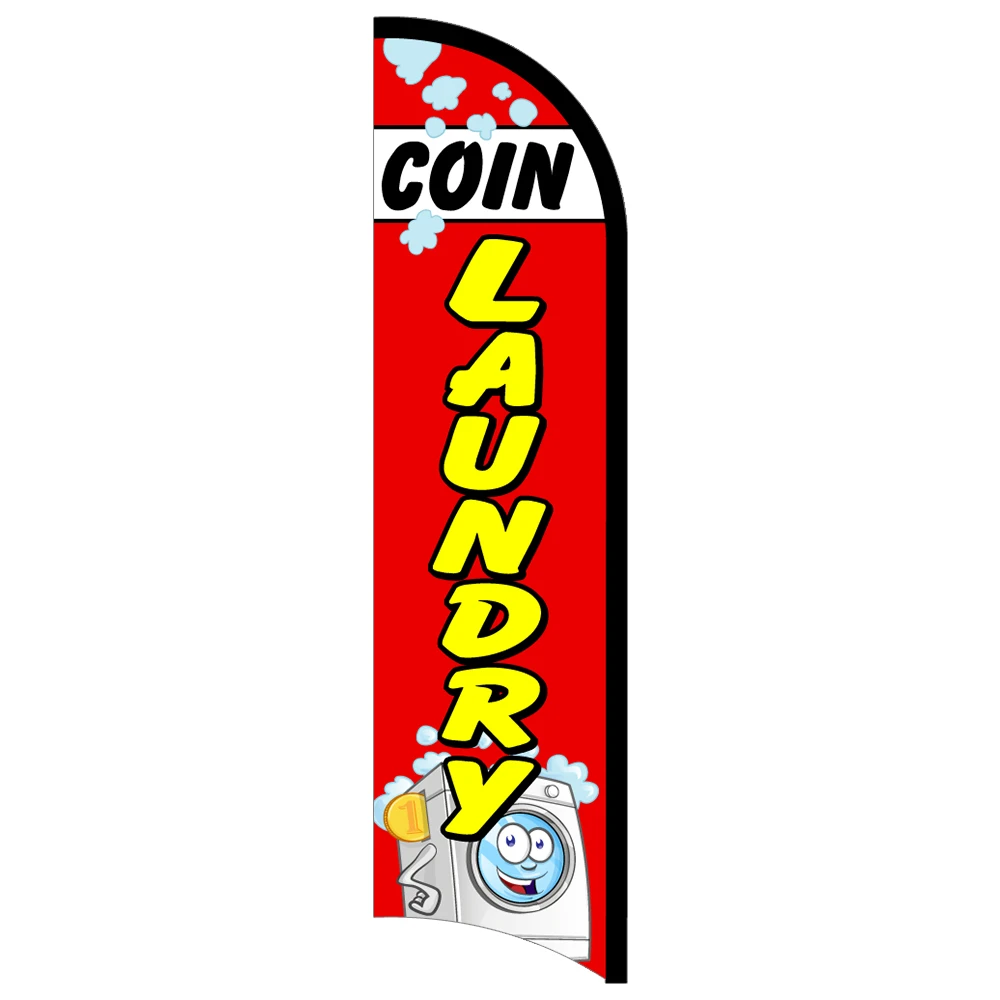 Coin Laundry Semi-Custom Feather Swooper Flag