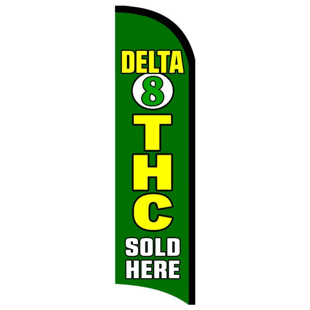 Delta-8 THC Sold Here Semi-Custom Feather Swooper Flag