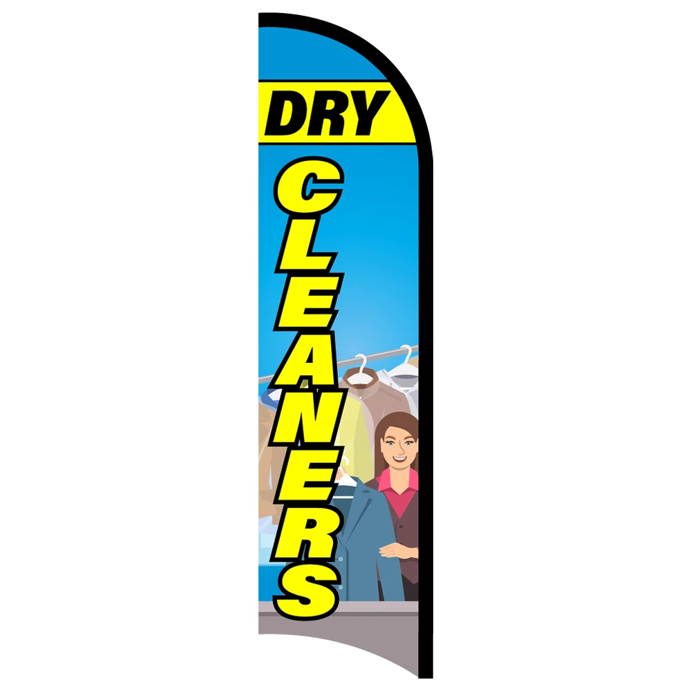 Dry Cleaners Semi-Custom Feather Swooper Flag