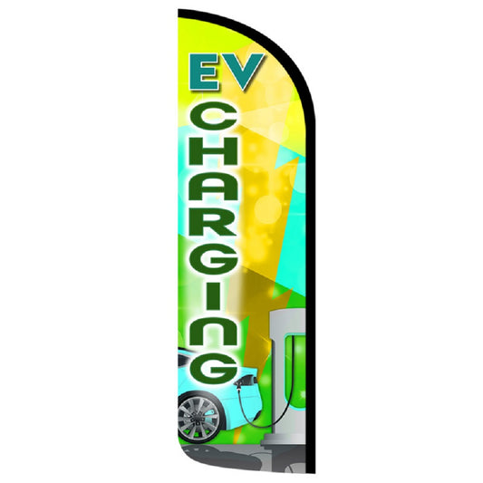 EV Charging (Blue/Yellow)  Semi-Custom Feather Swooper Flag