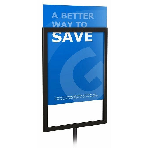 Adjustable Tabletop Pedestal Sign Stand, Horizontal: Shovel Base