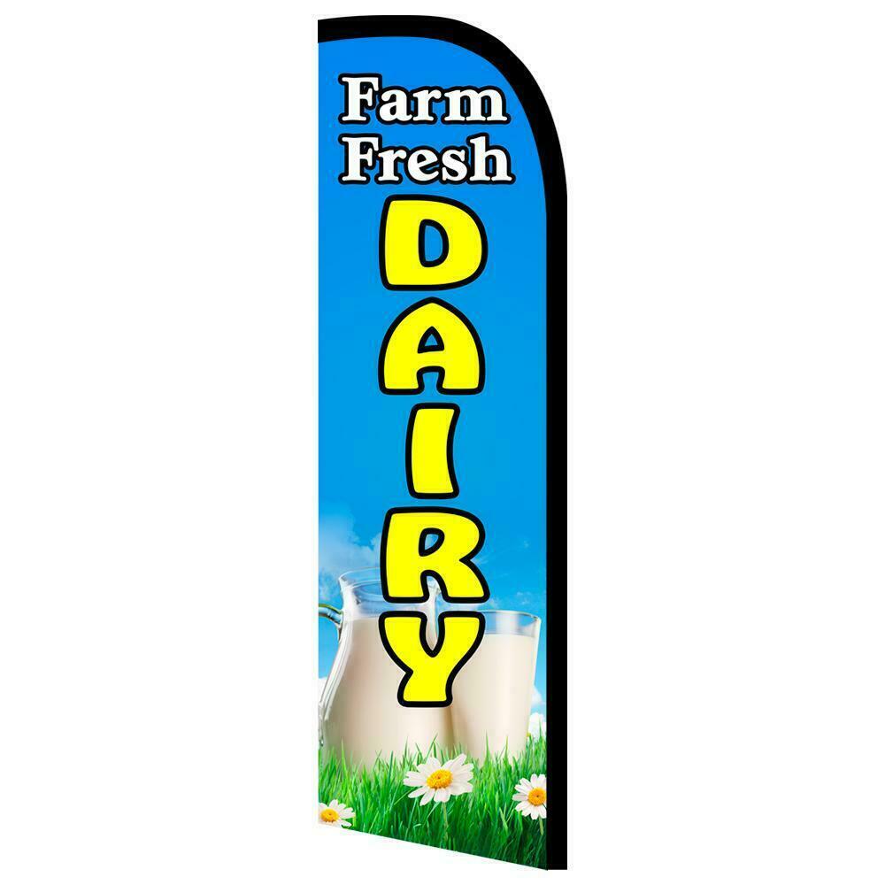 Farm Fresh Dairy Semi-Custom Feather Swooper Flag