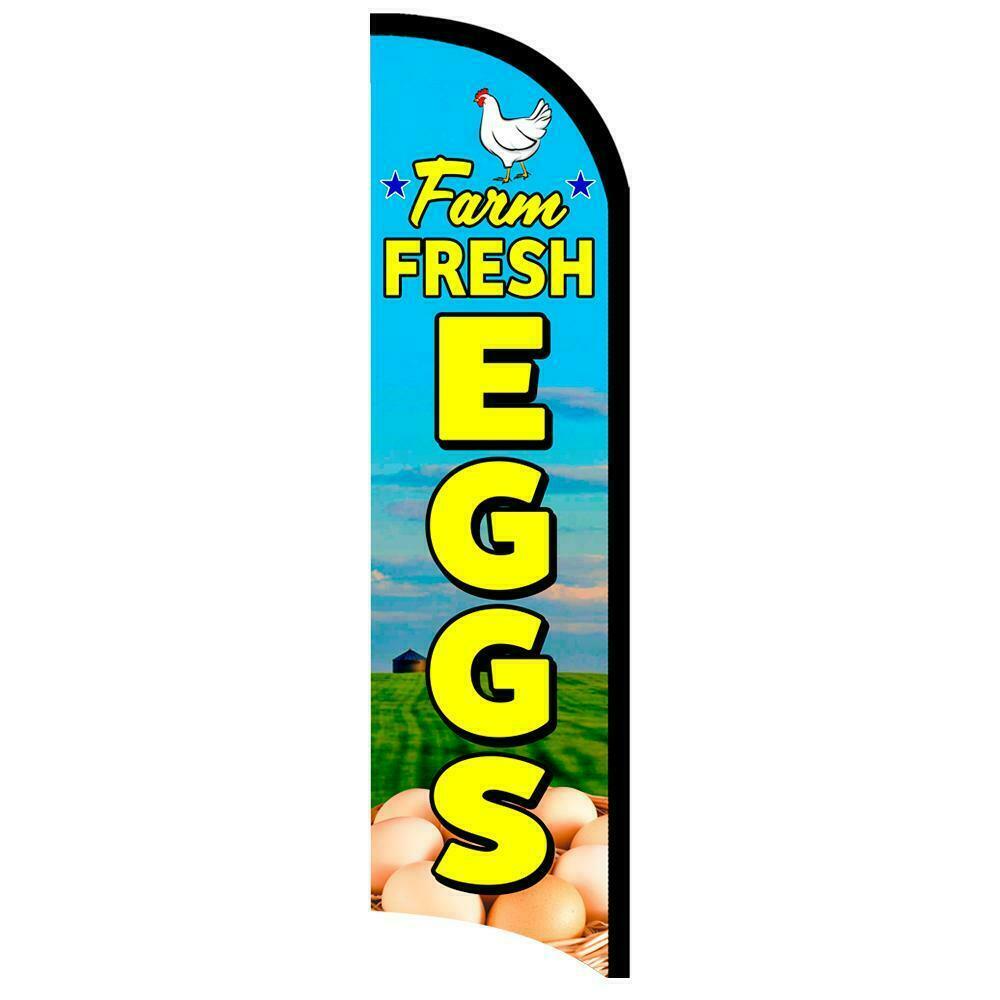 Farm Fresh Eggs Semi-Custom Feather Swooper Flag