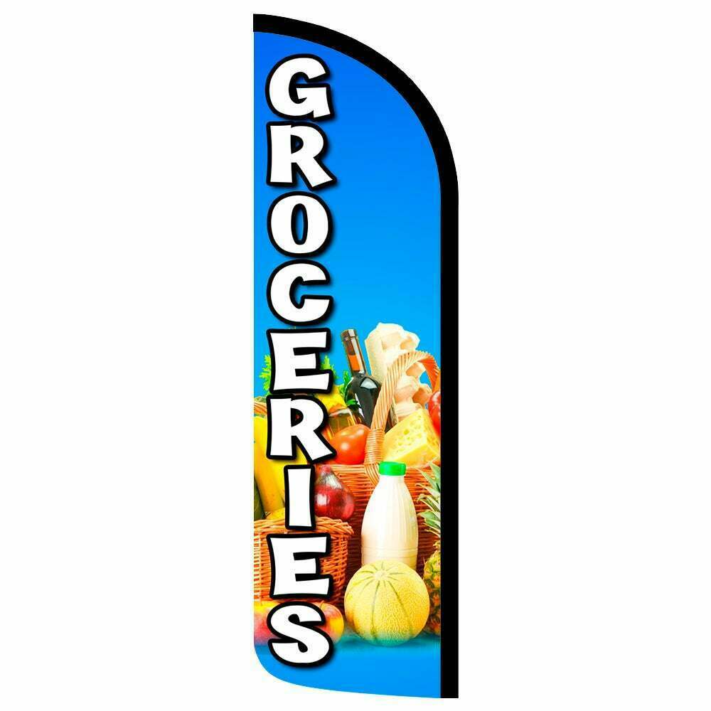 Groceries Semi-Custom Feather Swooper Flag