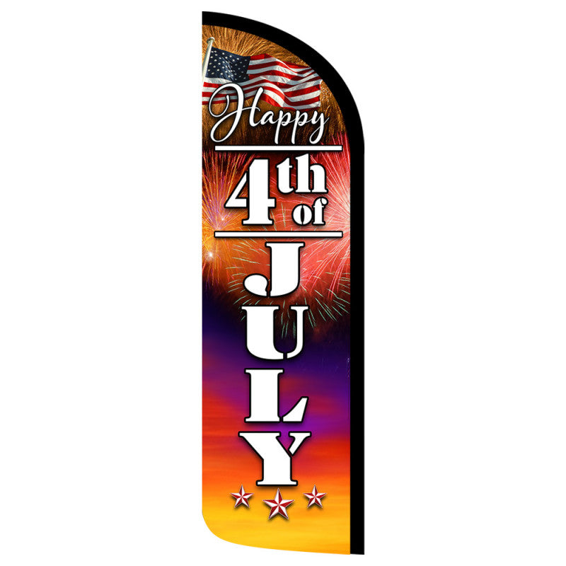 Happy Fourth of July Day Semi-Custom Feather Swooper Flag