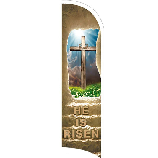 He Is Risen (Easter) Semi-Custom Feather Swooper Flag