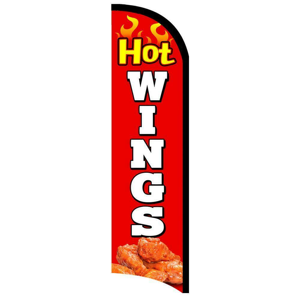 Hot Wings Food Semi-Custom Feather Swooper Flag