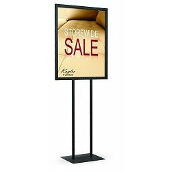 Premium Poster Sign Holder Double Pole: 22" x 28", Matte Black