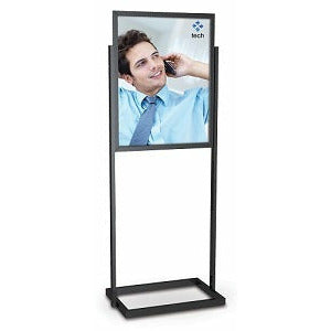 Premium Bulletin Sign Stand Open Base: 22" x 28", Matte Black