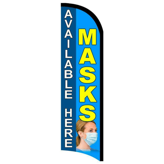 Masks Available Here Semi-Custom Feather Swooper Flag