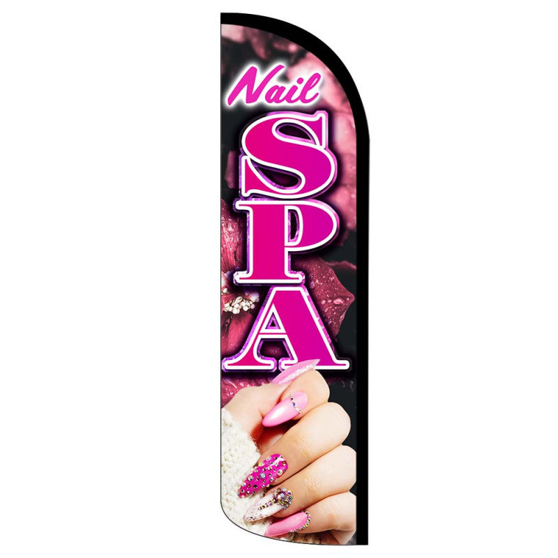 Nail Spa (Pink) Semi-Custom Feather Swooper Flag