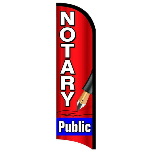 Notary Public Semi-Custom Feather Swooper Flag