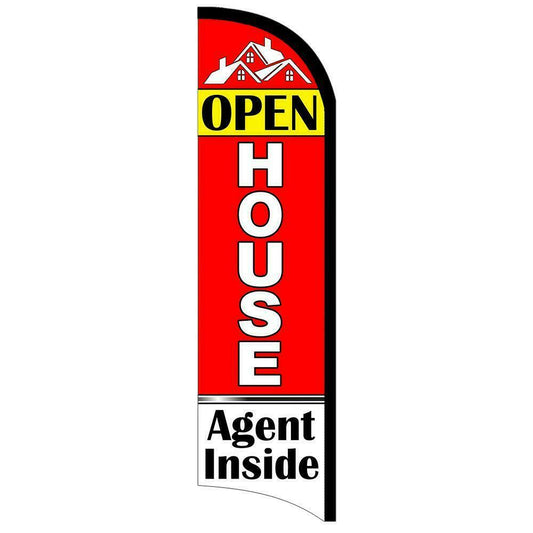 Open House Agent Inside Semi-Custom Feather Swooper Flag