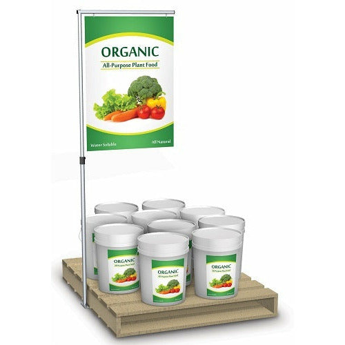 Pallet Sign Holder Banner Stand With Shovel Base