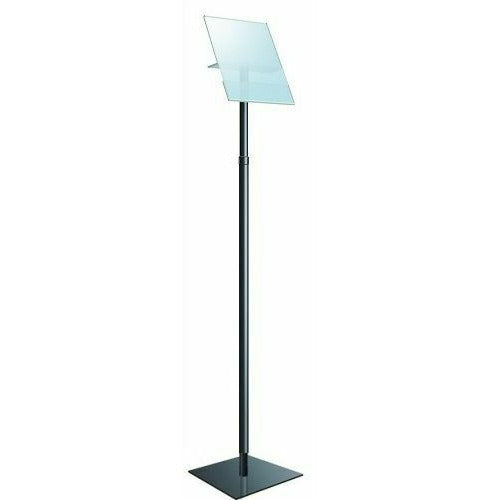 Literature Holder Floor Stand: Acrylic Face, Square Base