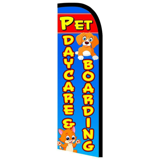 Pet Daycare & Boarding Semi-Custom Feather Swooper Flag