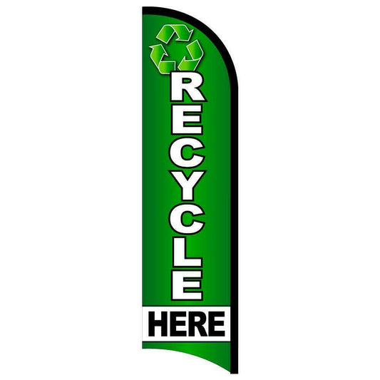 Recycle Here Semi-Custom Feather Swooper Flag