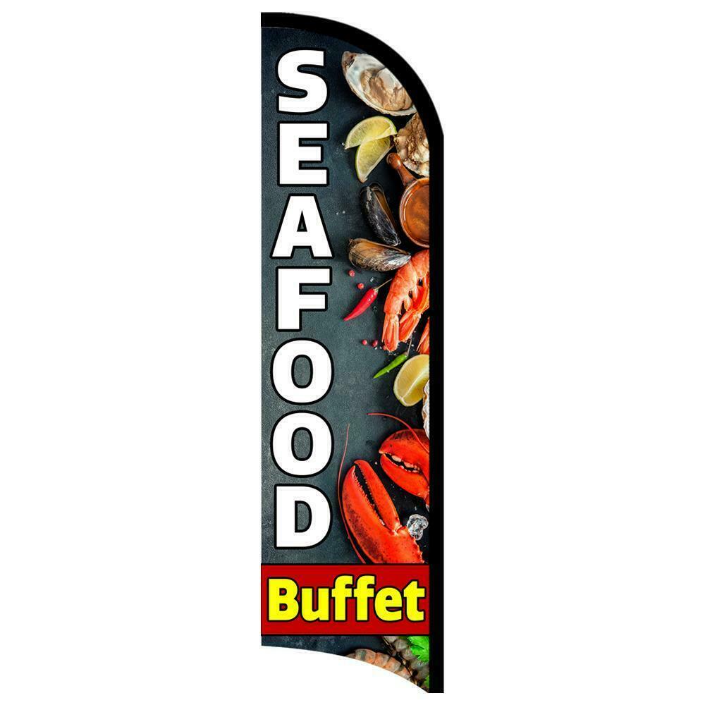 Seafood Buffet Semi-Custom Feather Swooper Flag