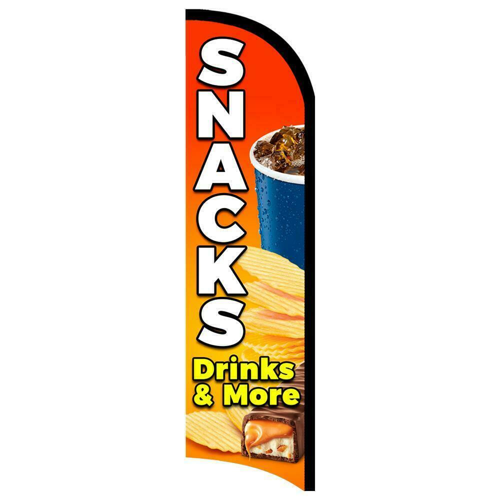 Snacks Drinks & More Semi-Custom Feather Swooper Flag