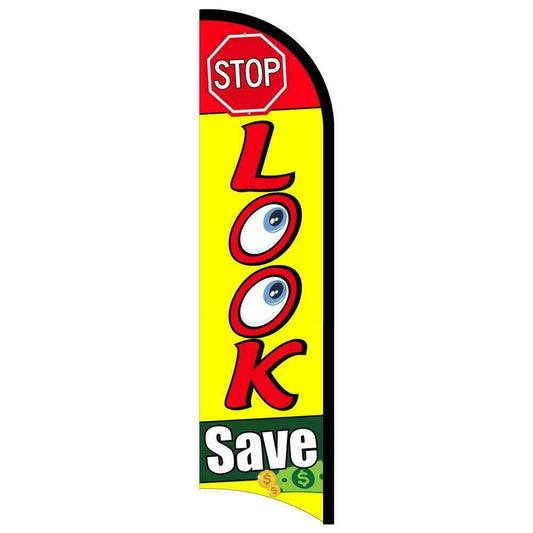 Stop Look Save Semi-Custom Feather Swooper Flag