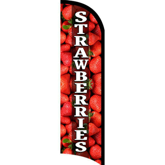 Strawberries Semi-Custom Feather Swooper Flag