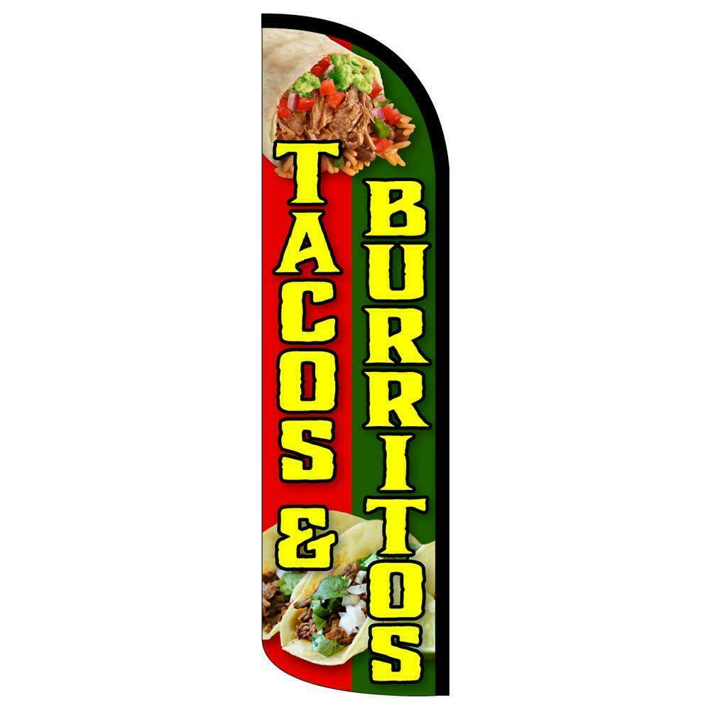 Tacos Burritos Semi-Custom Feather Swooper Flag