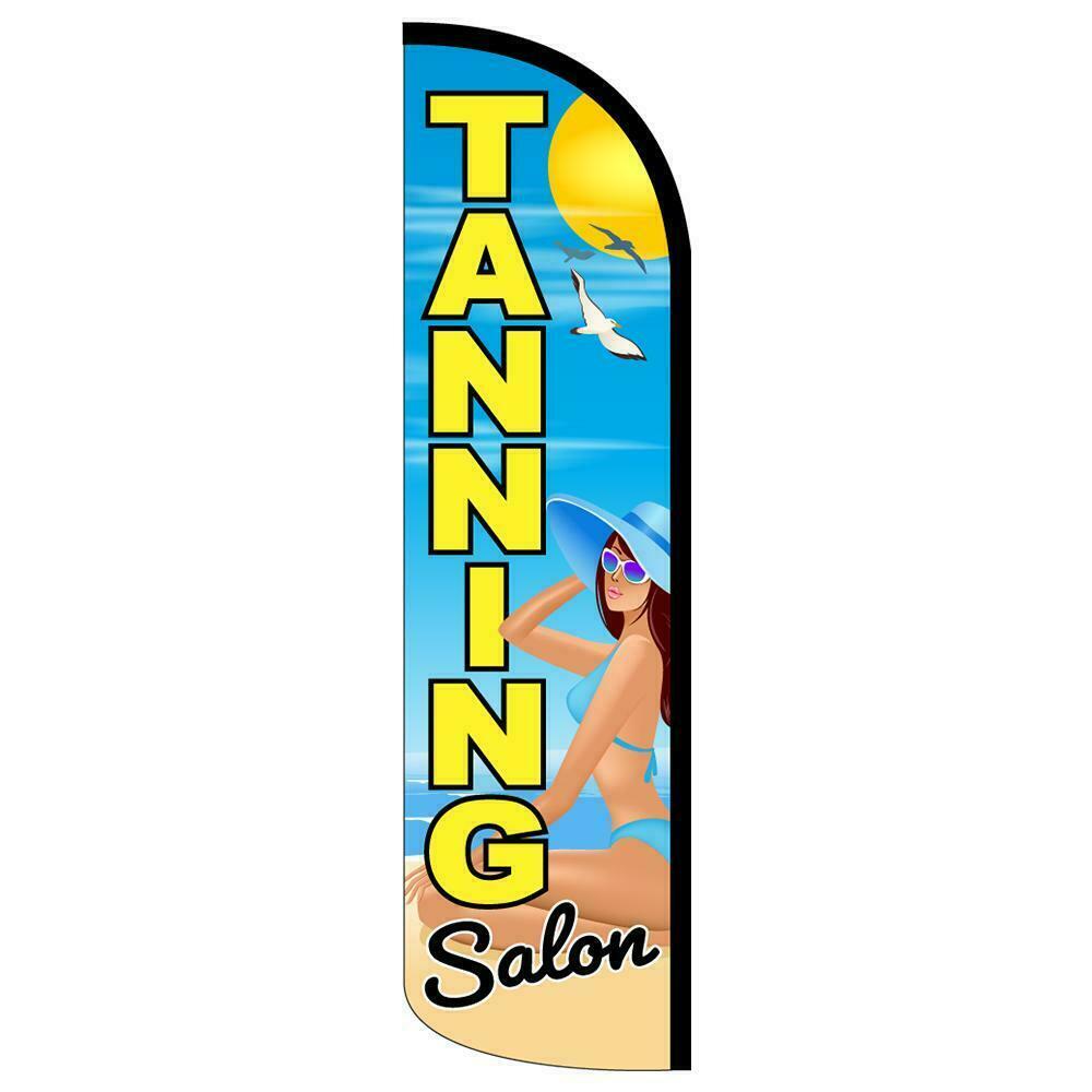 Tanning Salon Semi-Custom Feather Swooper Flag