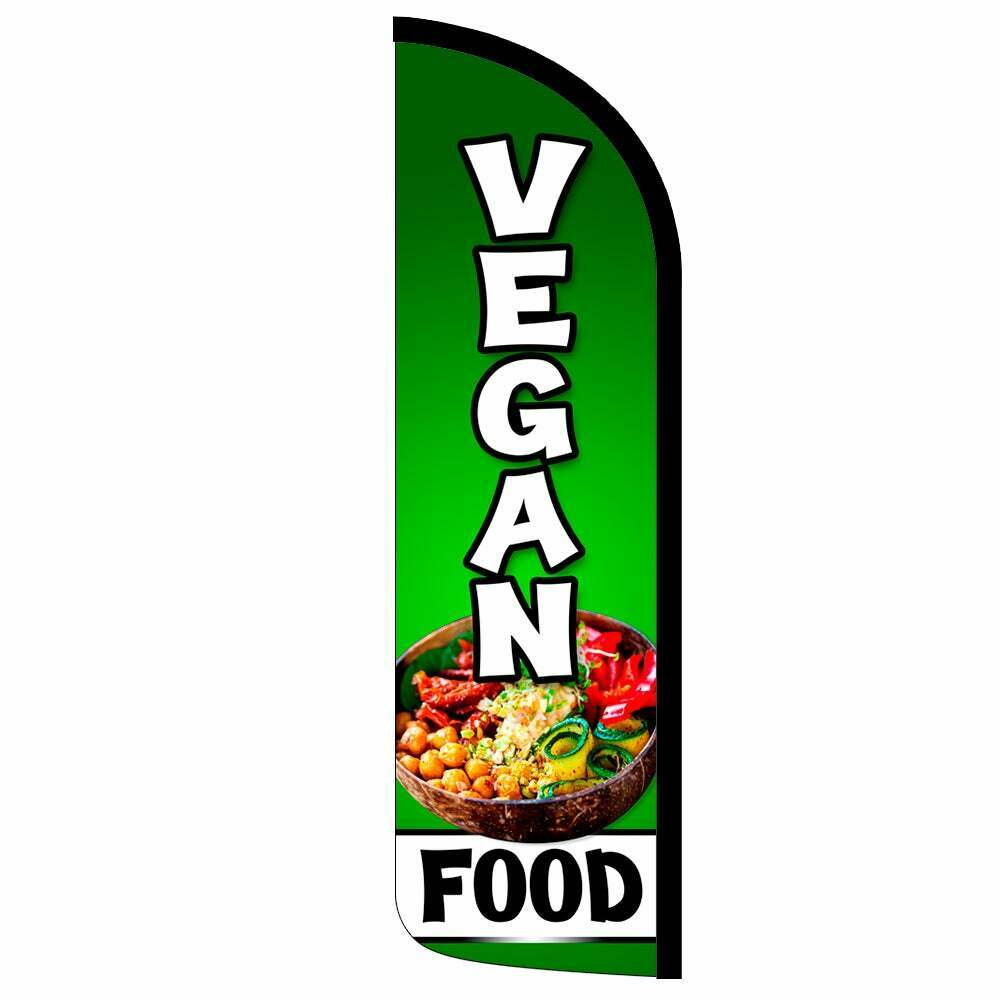 Vegan Food Semi-Custom Feather Swooper Flag