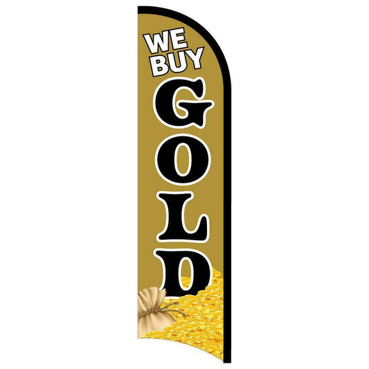 We Buy Gold Semi-Custom Feather Swooper Flag