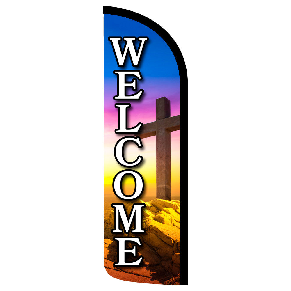 Welcome (Church) Semi-Custom Feather Swooper Flag