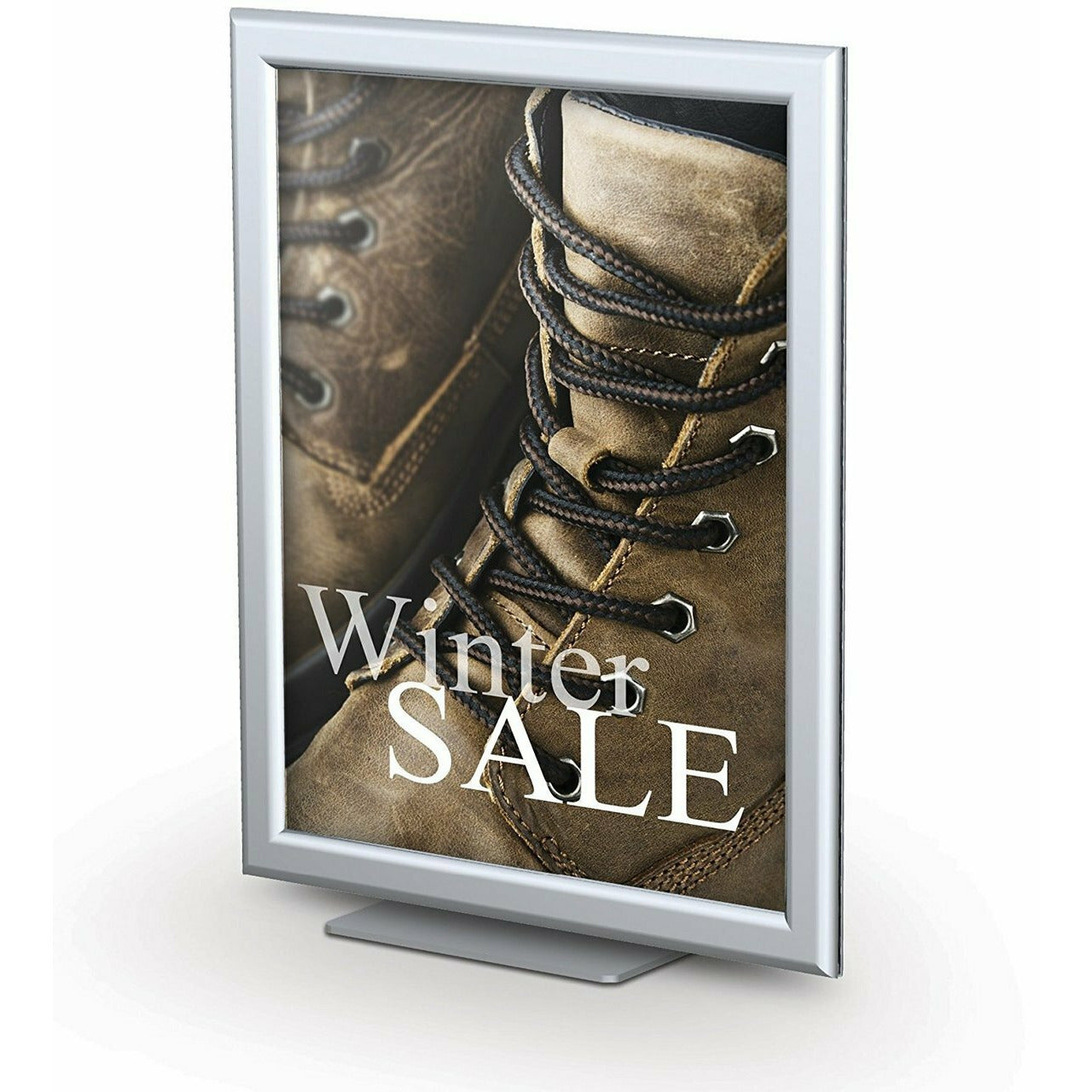 Tabletop Pedestal Sign Stand Holder, Square Base -Vertical