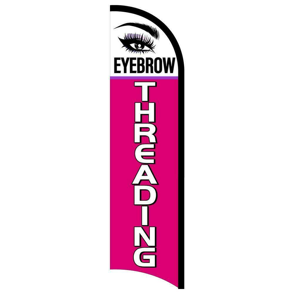 Eyebrow Threading Semi-Custom Feather Swooper Flag