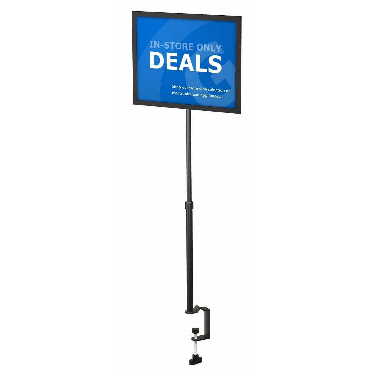 Clamp Base Adjustable Tabletop Pedestal Sign Stand, Horizontal