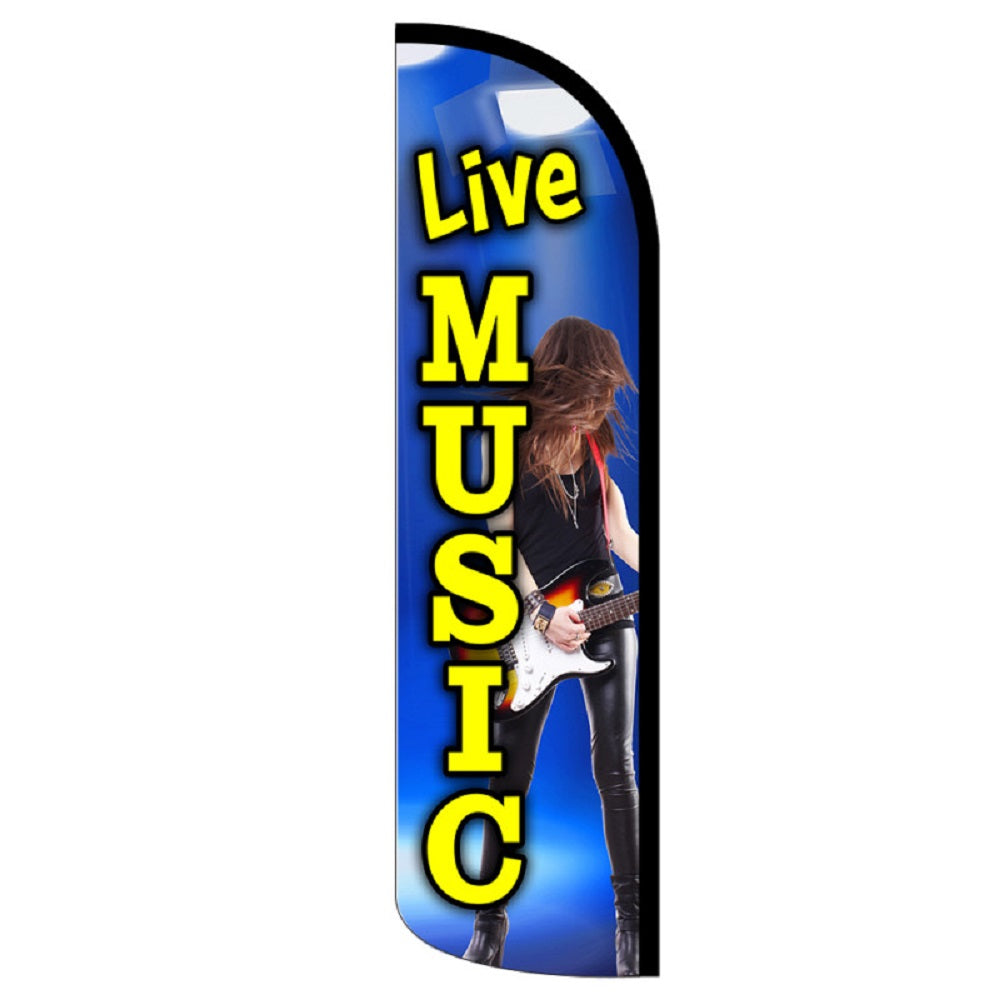 Live Music (Blue) Semi-Custom Feather Swooper Flag