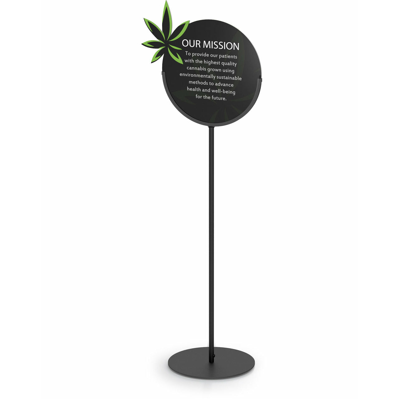 Circular Half Moon Pedestal Sign Stand: 13"