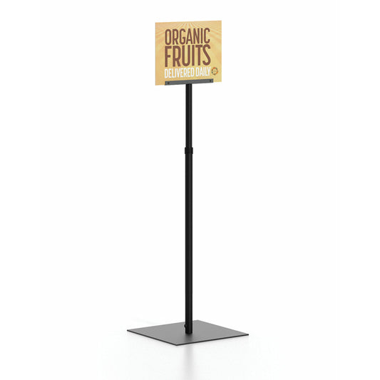 Adjustable Height Sign/Info Card Holder Pedestal Floor Stand