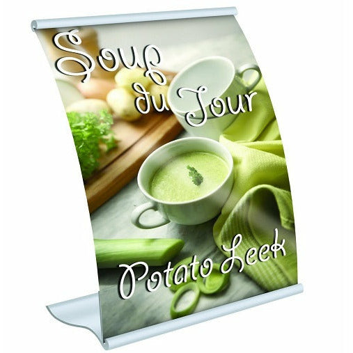 Curved Tabletop Sign Stand