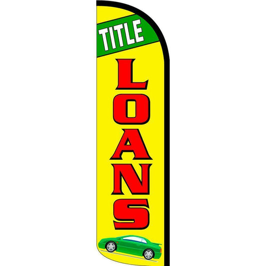 Title Loans (Yellow) Windless Stay-Open Swooper Flag